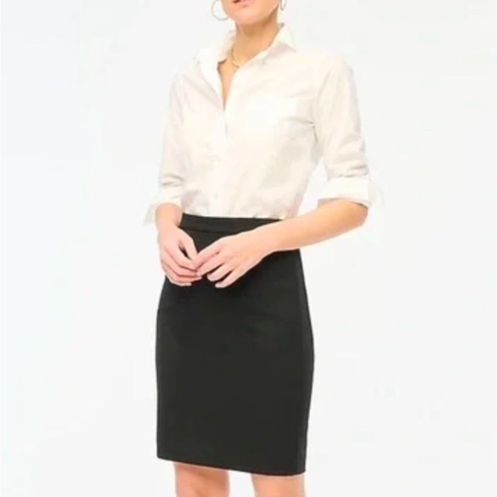 NWOT J.Crew Classic Black Pencil Skirt Size 4